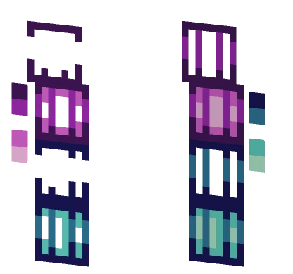 Purple Hair Side Back Minecraft skin