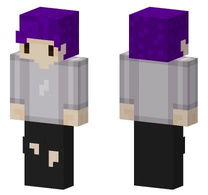 Purple Haired Boy Minecraft skin