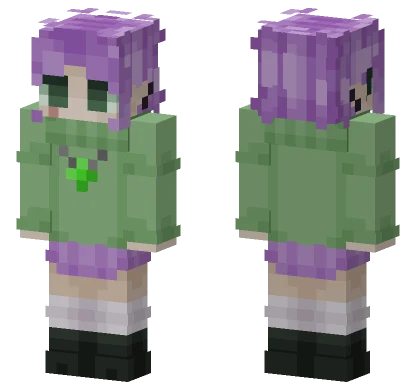 Purple Haired Girl Minecraft skin