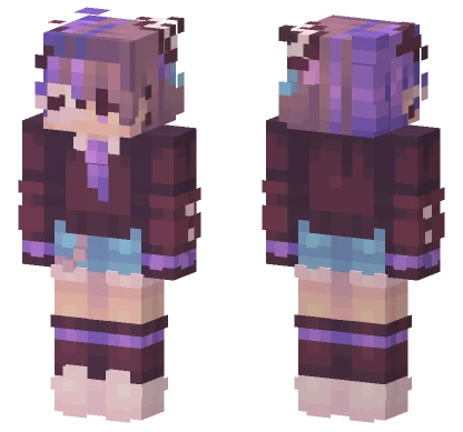 Purple Haired Girl Minecraft skin