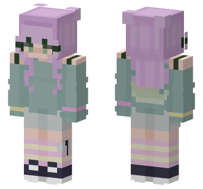 Purple Haired Girl Minecraft skin