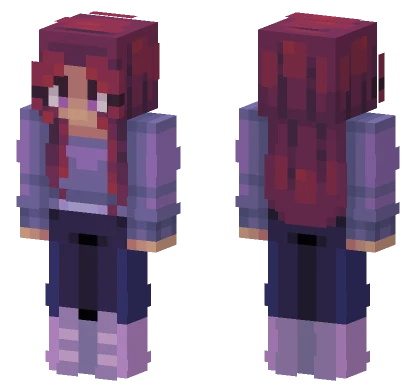 Purple Haired Girl Minecraft skin
