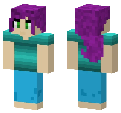 Purple Haired Girl Minecraft skin