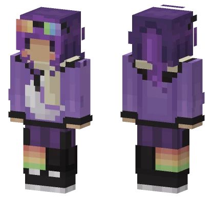 Purple Hoodie Boy Minecraft skin