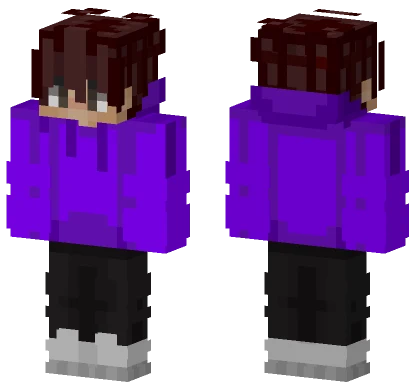 Purple Hoodie Boy Minecraft skin