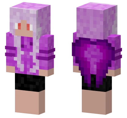 Purple Hoodie Girl Minecraft skin