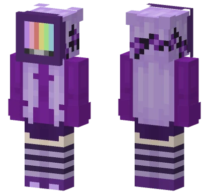 Purple Hoodie Girl Minecraft skin