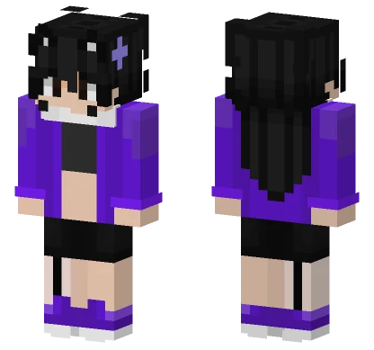 Purple Hoodie Girl Minecraft skin