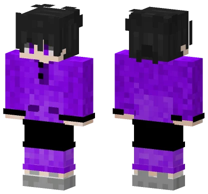 Purple Hoodie Girl Minecraft skin
