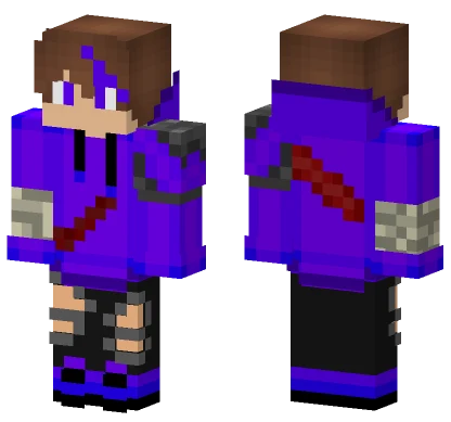 Purple Hoodie Man Minecraft skin