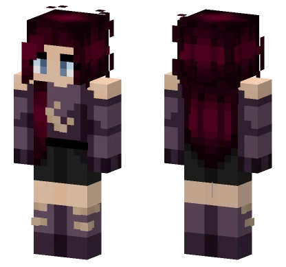 Purple Moon Megara Hair Minecraft skin