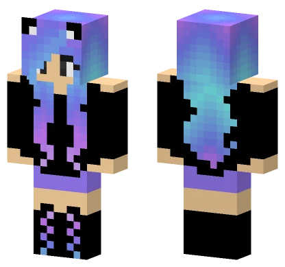 Purple Ombre Hair Girl Minecraft skin