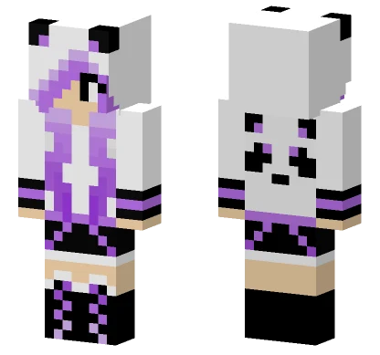 Purple Panda Girl Minecraft skin
