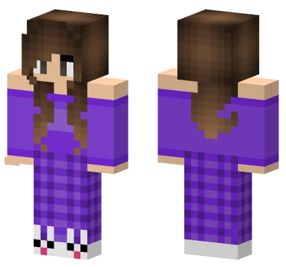 Purple Plaid Girl Minecraft skin