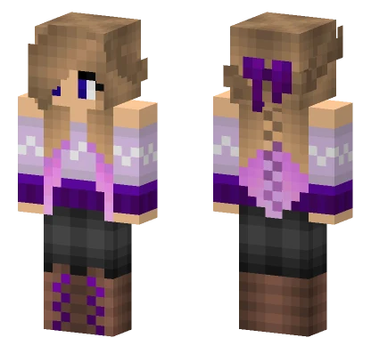 Purple Pretty Girl Edit Minecraft skin