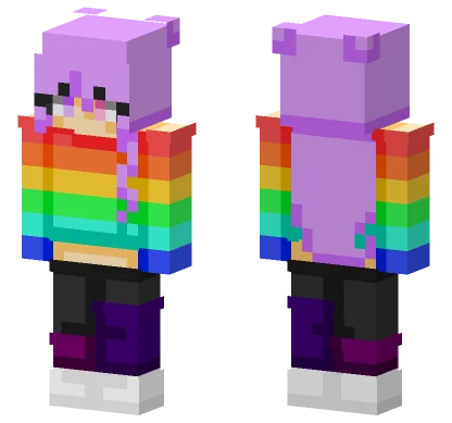 Purple Rainbow Hoodie Minecraft skin