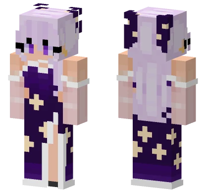 Purple Star Girl Minecraft skin