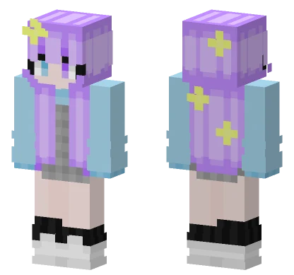 Purple Star Girl Minecraft skin