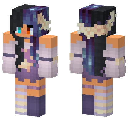 Purple Starry Dress Girl Minecraft skin