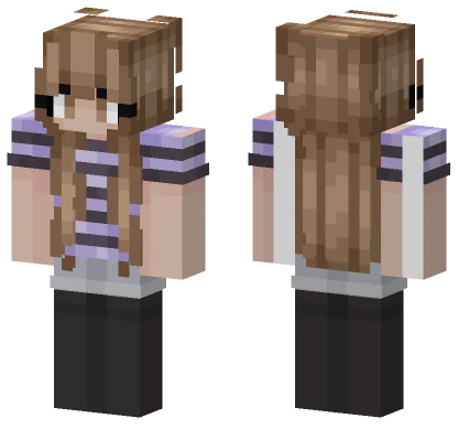 Purple Striped Sweater Girl Minecraft skin