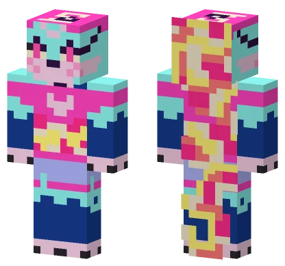Queen Bee Cyan Neon Minecraft skin
