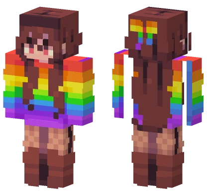Rainbow Bear Girl Minecraft skin