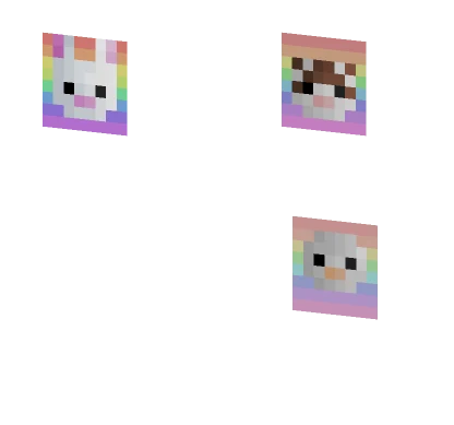 Rainbow Cat Face Minecraft skin