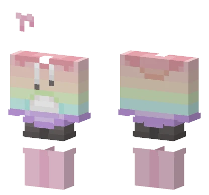 Rainbow Cat Girl Minecraft skin