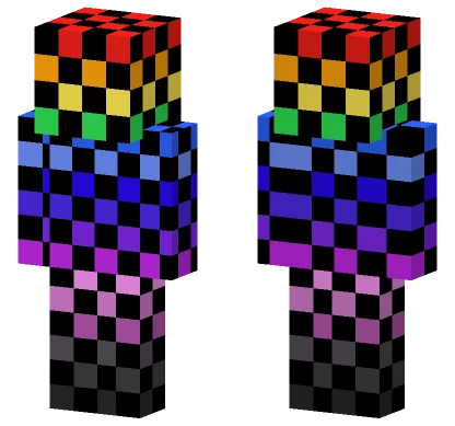Rainbow Checkers Minecraft skin