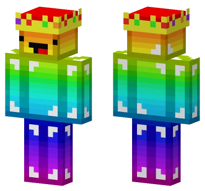 Rainbow Crown Skeppy Minecraft skin