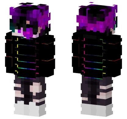 Rainbow Darkness With Effects Minecraft skin