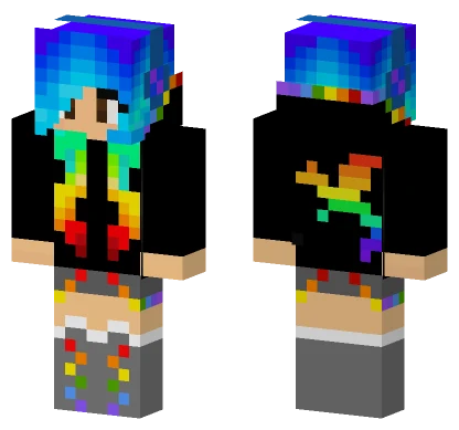 Rainbow Dragon Hoodie Minecraft skin