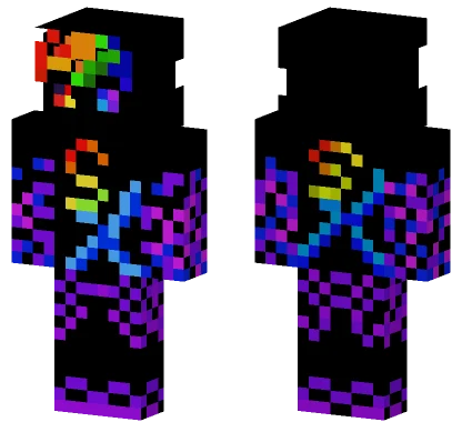 Rainbow Fire Spirit Minecraft skin