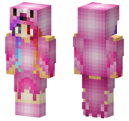 Rainbow Flamingo Girl Minecraft skin
