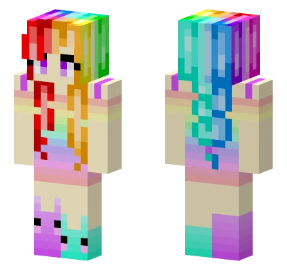 Rainbow Girl 3 Minecraft skin