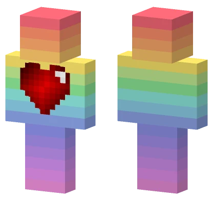 Rainbow Heart Outfit Minecraft skin
