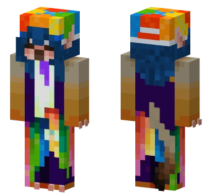 Rainbow Jester Hat Minecraft skin
