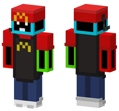 Rainbow McDonald's Worker Minecraft skin