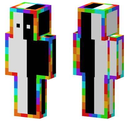Rainbow Outline Creeper Minecraft skin