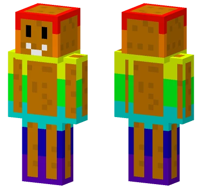 Gingerbread Rainbow Guy Minecraft skin
