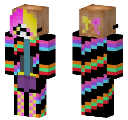 Rainbow Stripe Girl Minecraft skin