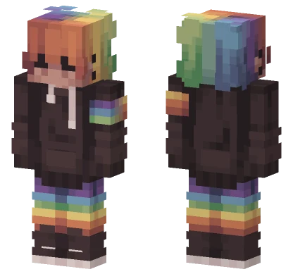 Rainbow Striped Hoodie Minecraft skin