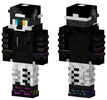 Rainbow Wolf Ninja Minecraft skin