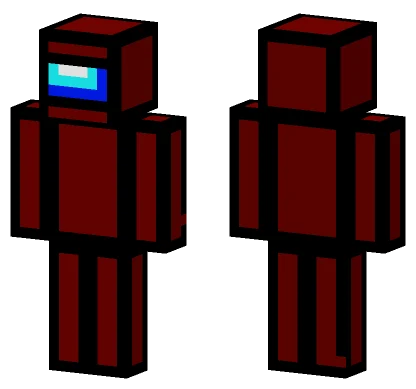 Red Among Us Crewmate Minecraft skin