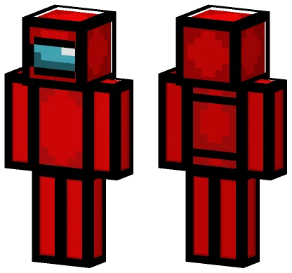 Red Among Us Crewmate Minecraft skin