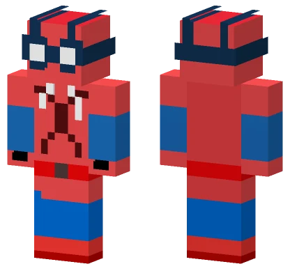 Red and Blue Spider Suit Minecraft skin