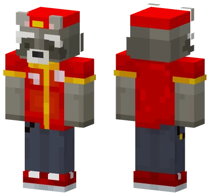 Red and Grey Uniform Minecraft skin