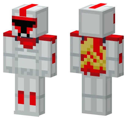 Red and White Clone Trooper Minecraft skin
