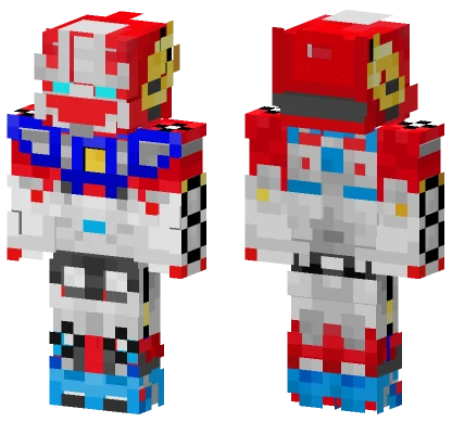 Red and White Robot Mech Minecraft skin