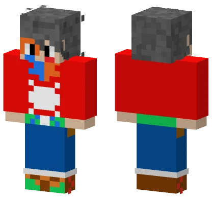 Red and White Striped Overalls Minecraft skin
